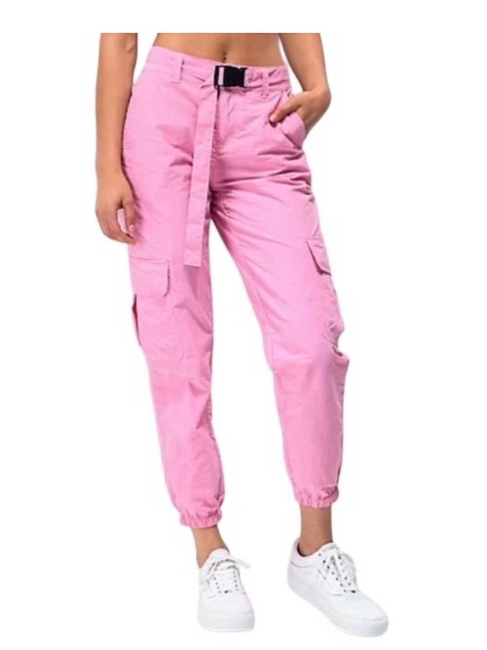 Ninth Hall Women's Pink Cargo Jogger Pants